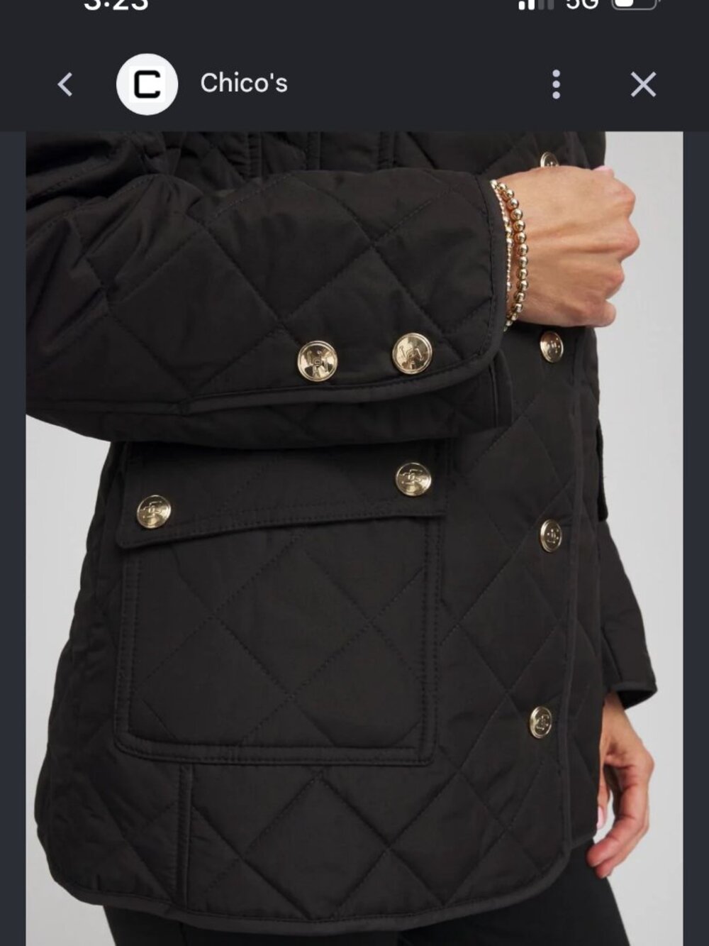 nwt CHICO'S quilted barn jacket with gold hardware 4 xxl